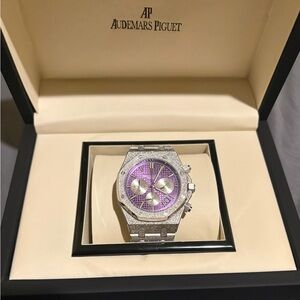 Audemars Piguet Silver and Purple Men's Watch
